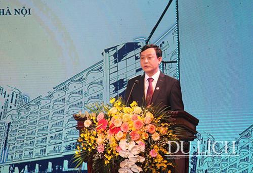 Ông Nguyễn Văn Dũng - Phó Bí thư Đảng ủy, Tổng Giám đốc Tổng Công ty Du lịch Hà Nội phát biểu tại hội nghị